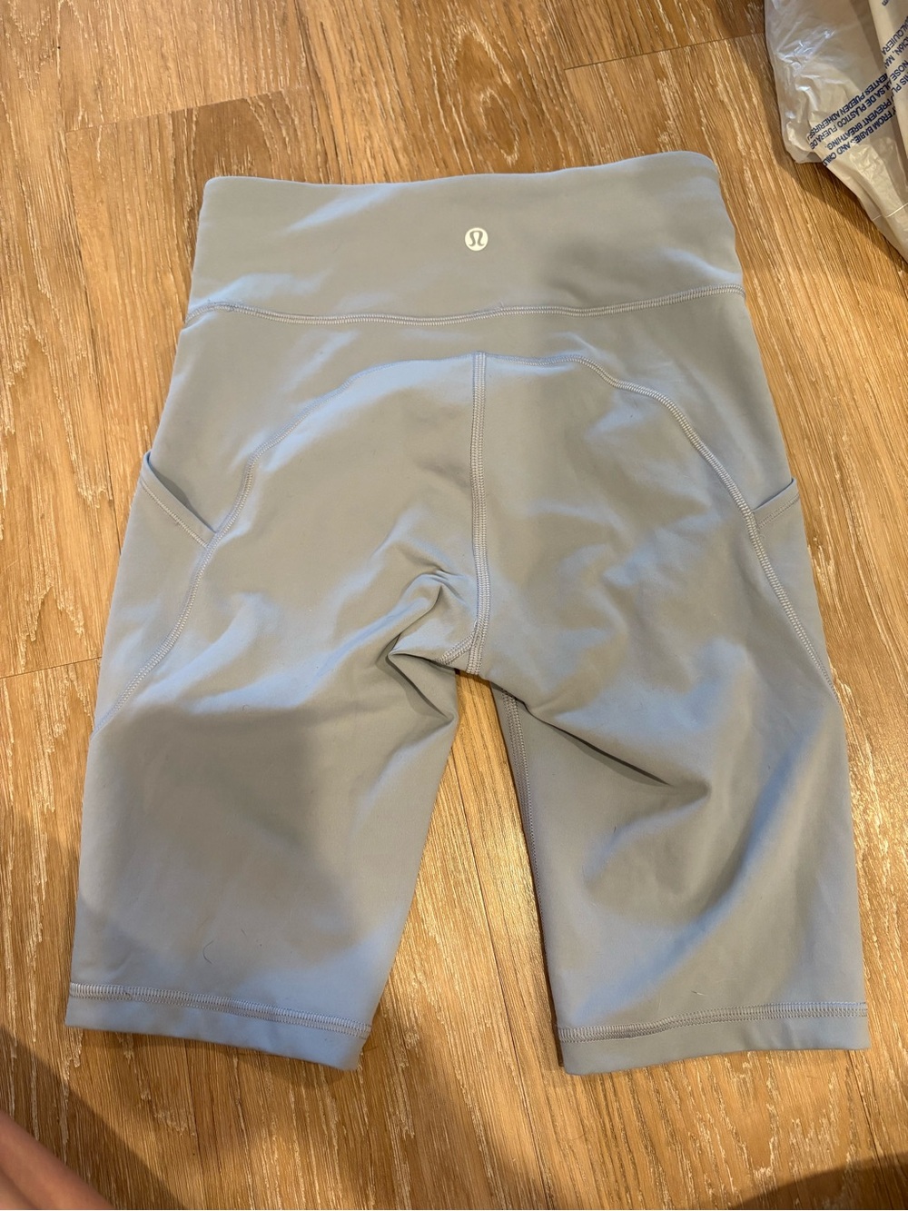 lululemon athletica Light Blue High-Rise Athletic Bike Shorts